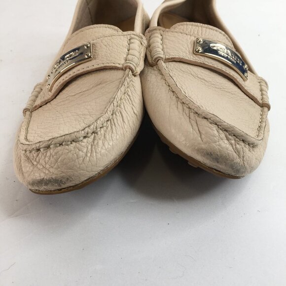 Coach  Fredrica A5175 Beige Pebble Grain Leather Slip On Loafers Size 5.5B - Picture 4 of 8